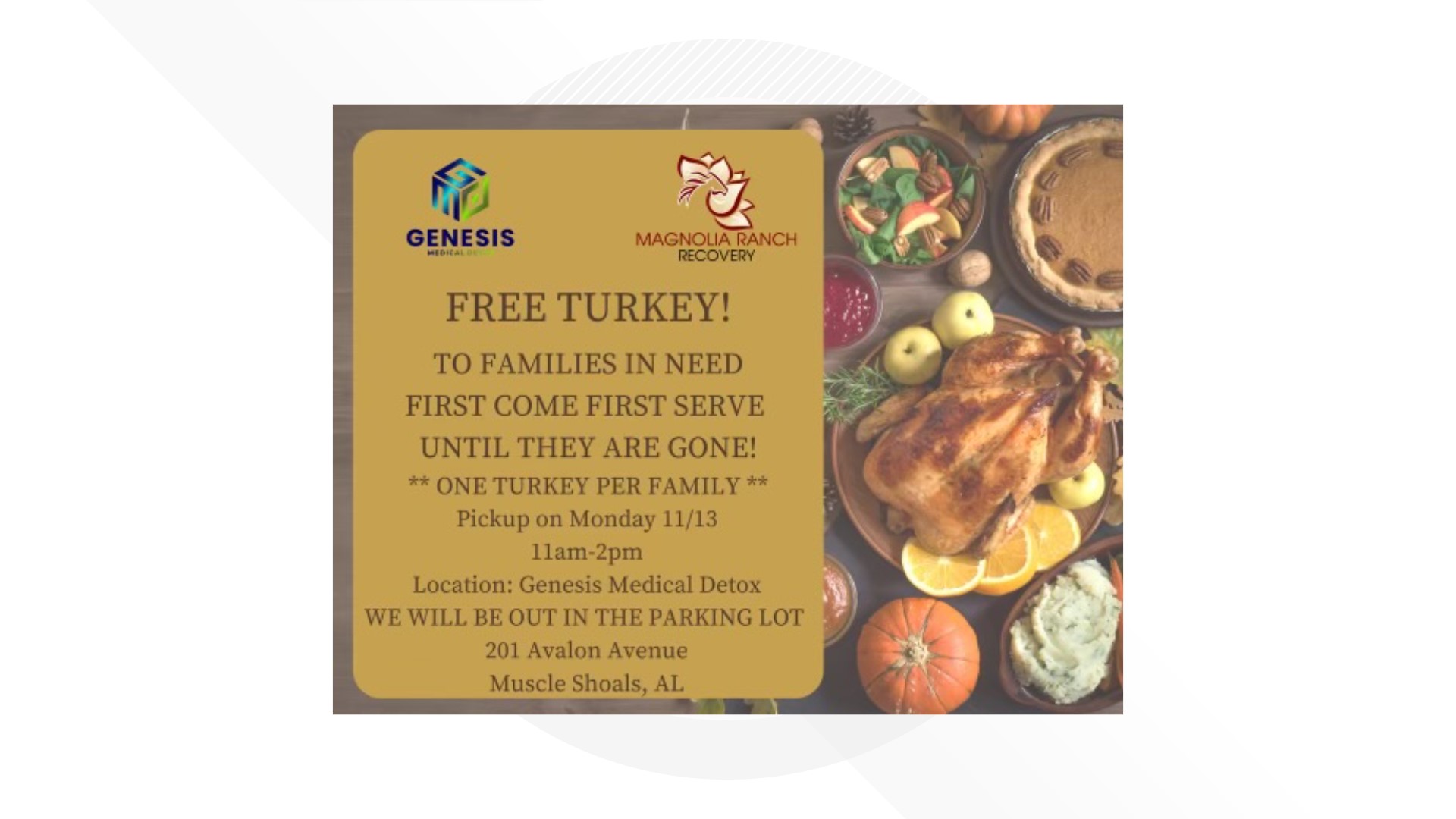 Here's your chance to win a free turkey!