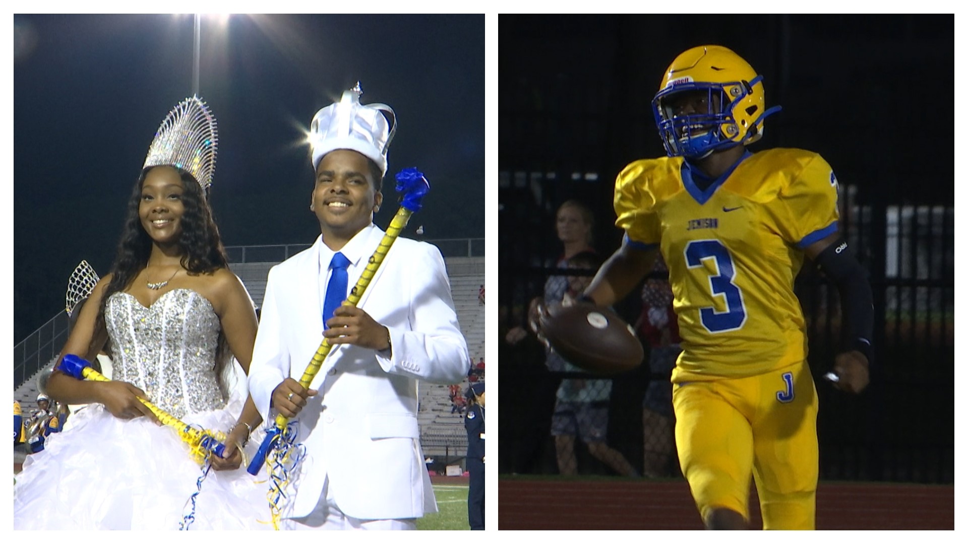Three 1st half touchdowns by Kel Woods propelled the Mae Jemison Jaguars to a 54-21 victory over Lawrence County