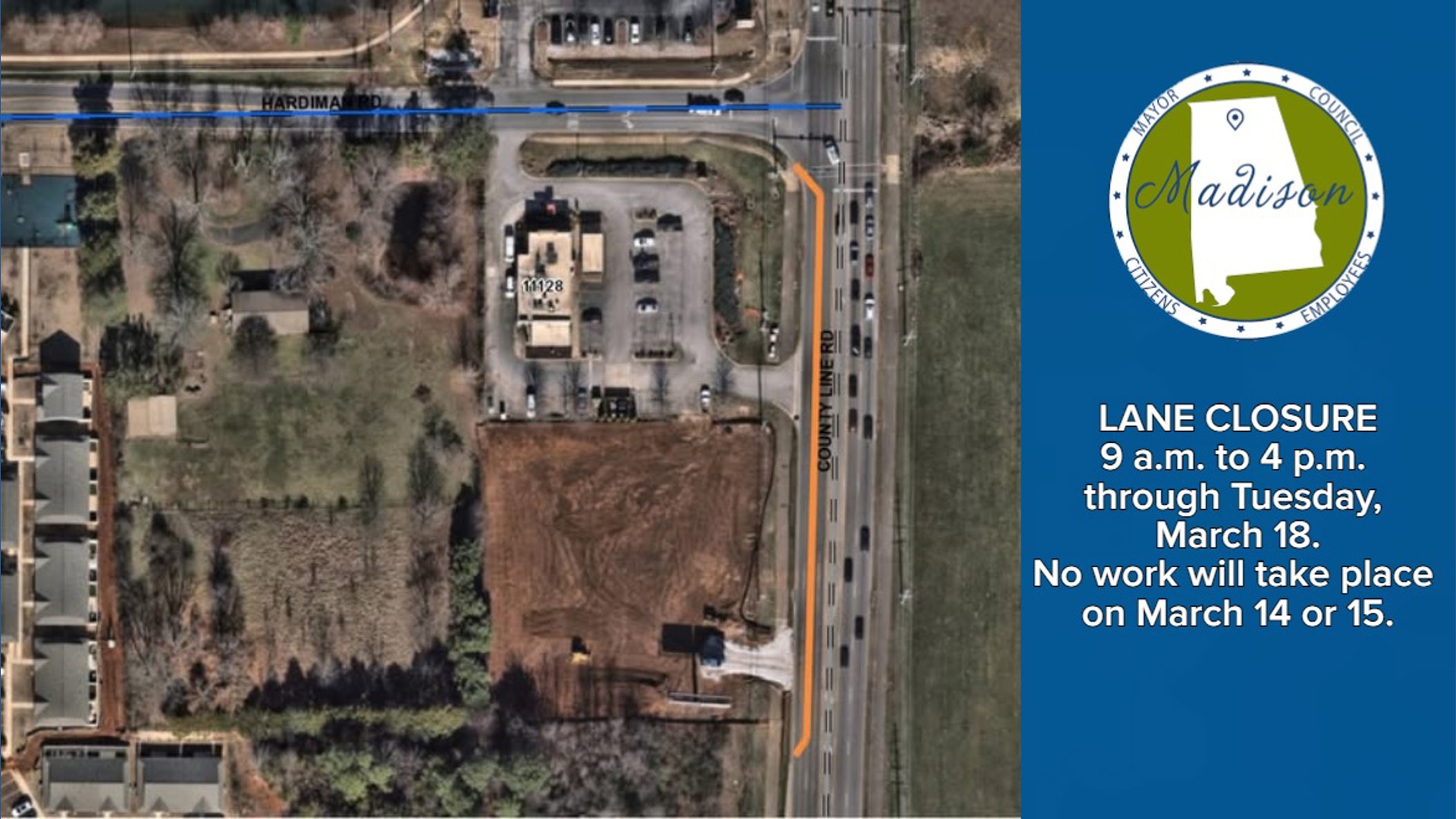 Madison announces daily lane closure on County Line Road for ...