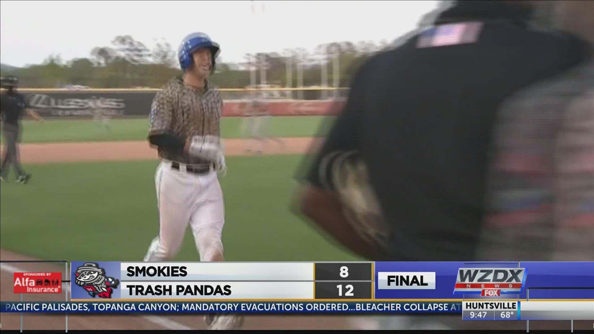 In a wild, back-and-forth affair that came down to the final at-bat, the Trash Pandas earned the first walk-off win in franchise history, 12-8 in 13 innings.