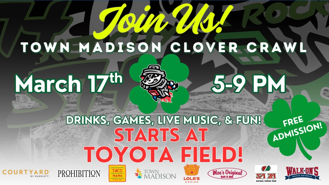 Get in on the 'Clover Crawl' with Rocket City Trash Pandas and Town Madison