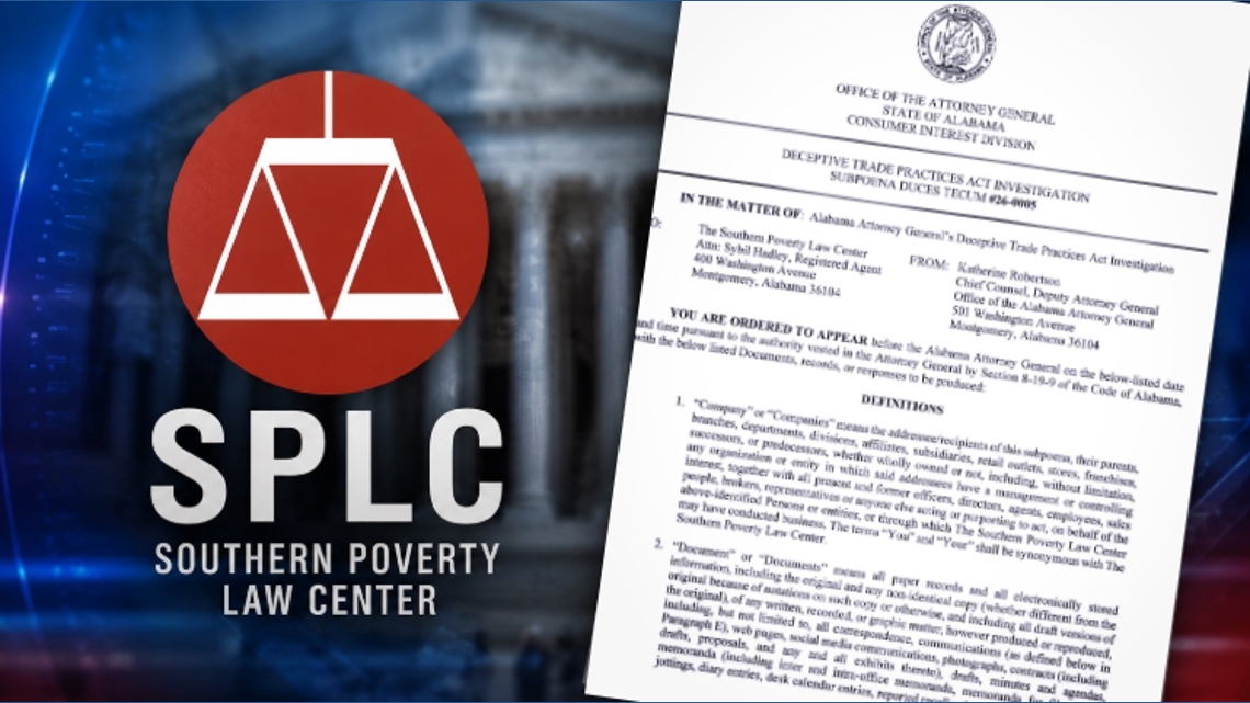Alabama Attorney General opens investigation into Southern Poverty Law Center