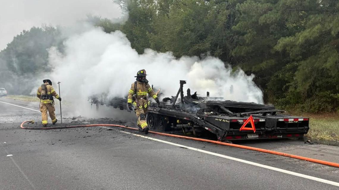 Vehicle fire shuts down I-65 near Hartselle; southbound traffic