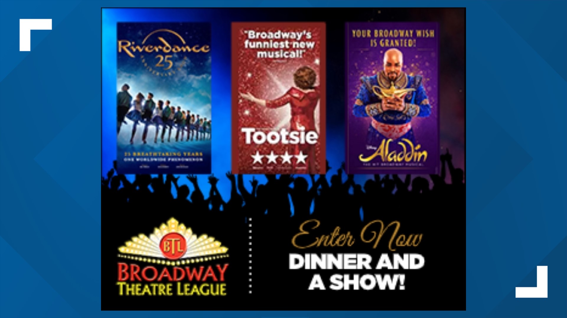 Enter to win  two (2) tickets to three (3) Broadway Theatre League Shows of your choice PLUS a $100 gift card from Rhythm on Monroe Restaurant.