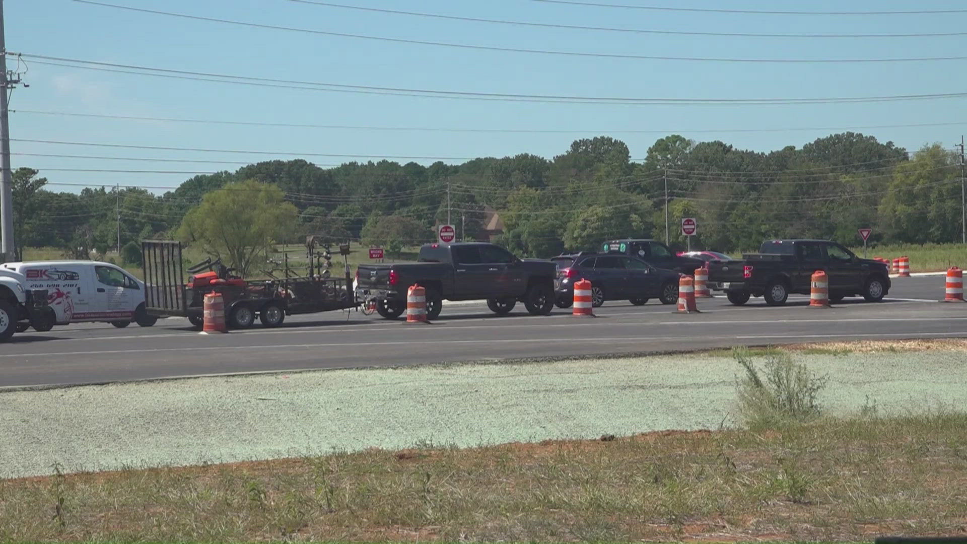 Phase One saw the completion of a new intersection at Memorial Parkway and Bob Wade Lane, allowing drivers an easier way to get on the road.