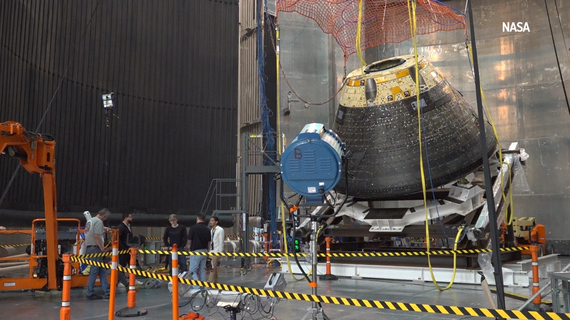 A space capsule that traveled 1.4 million miles around the moon was put on display at a NASA facility in Ohio.