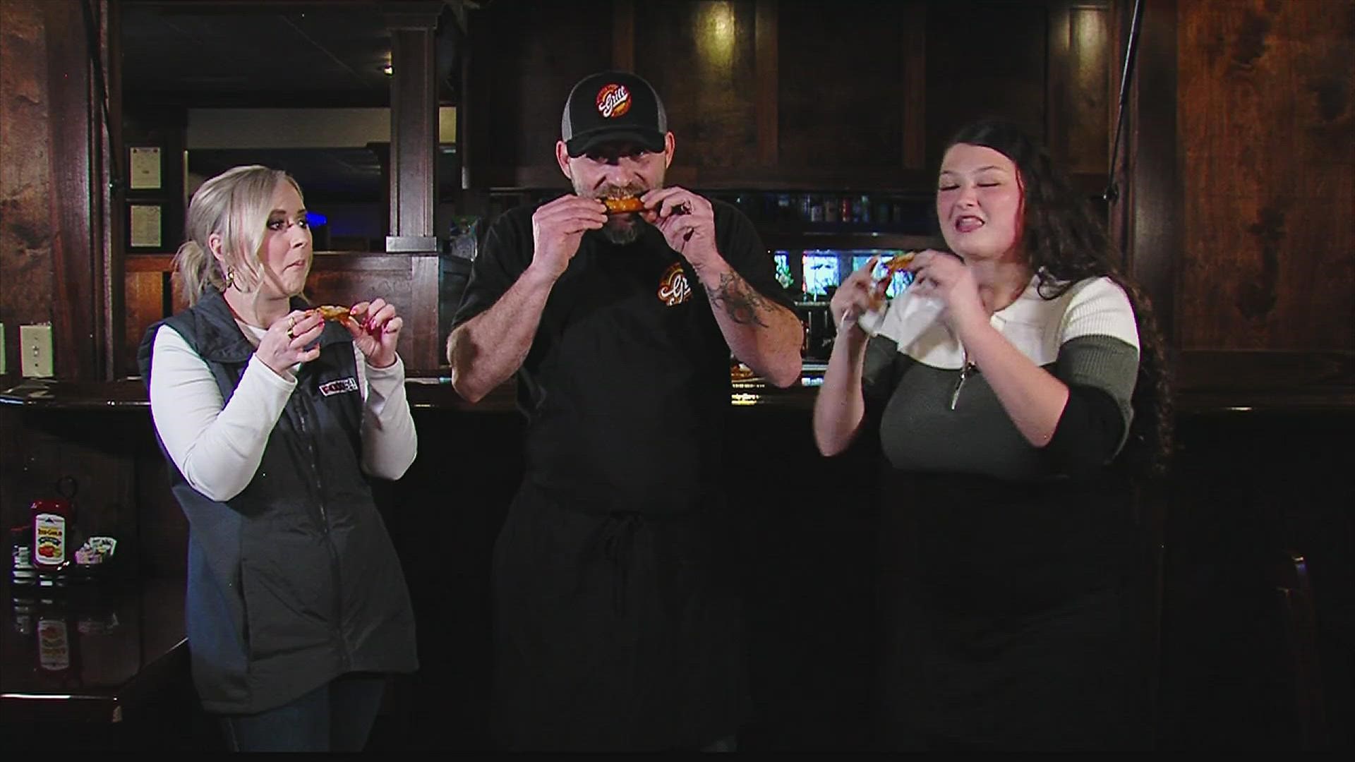 West End Grill's chef du cuisine tosses the classic Super Bowl staple -- chicken wings -- in a trio of seasonings and serves them up to Emily Owen and Nixon Norman.