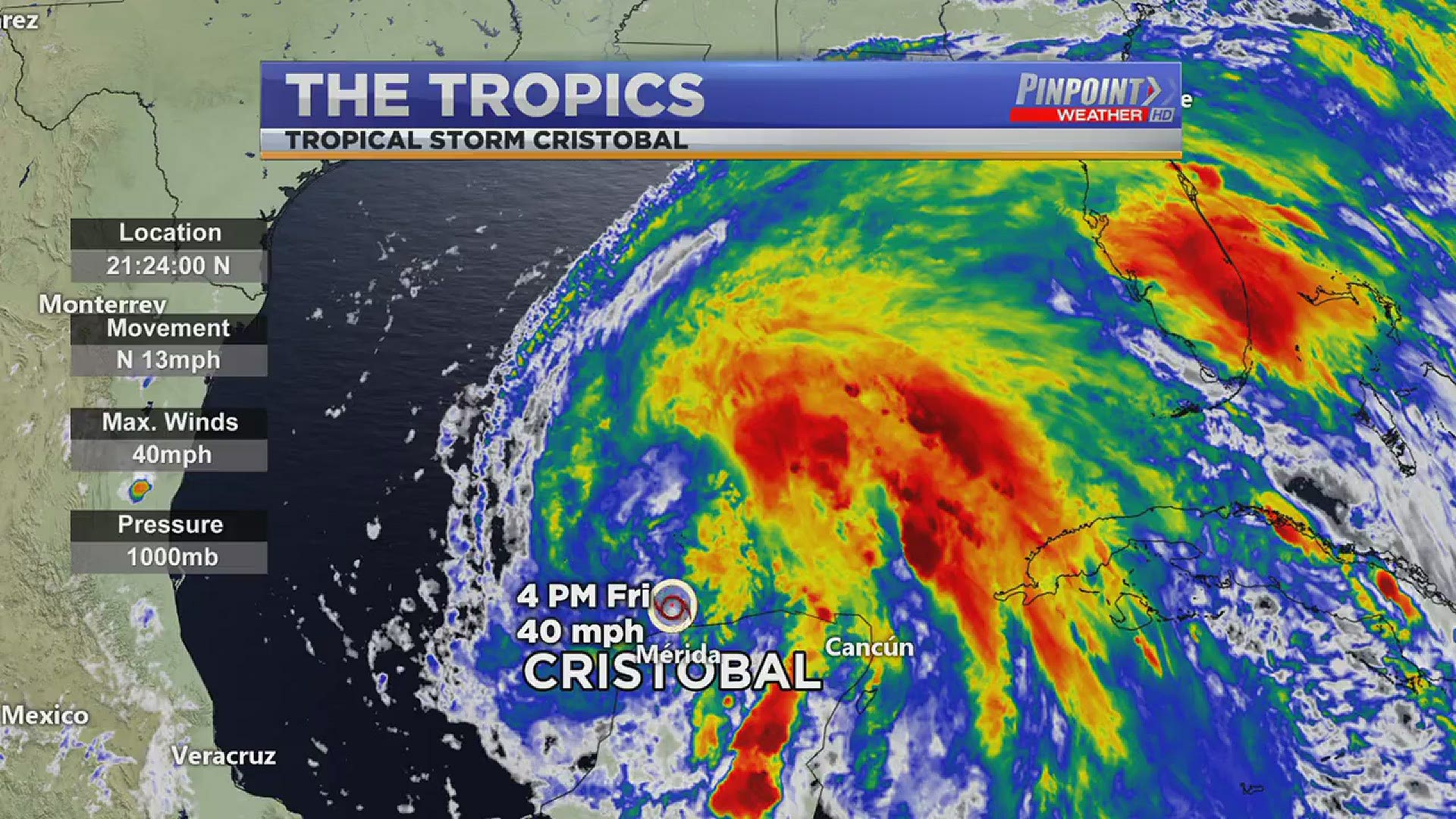 Cristobal will make landfall this weekend and bring rain to the Tennessee Valley