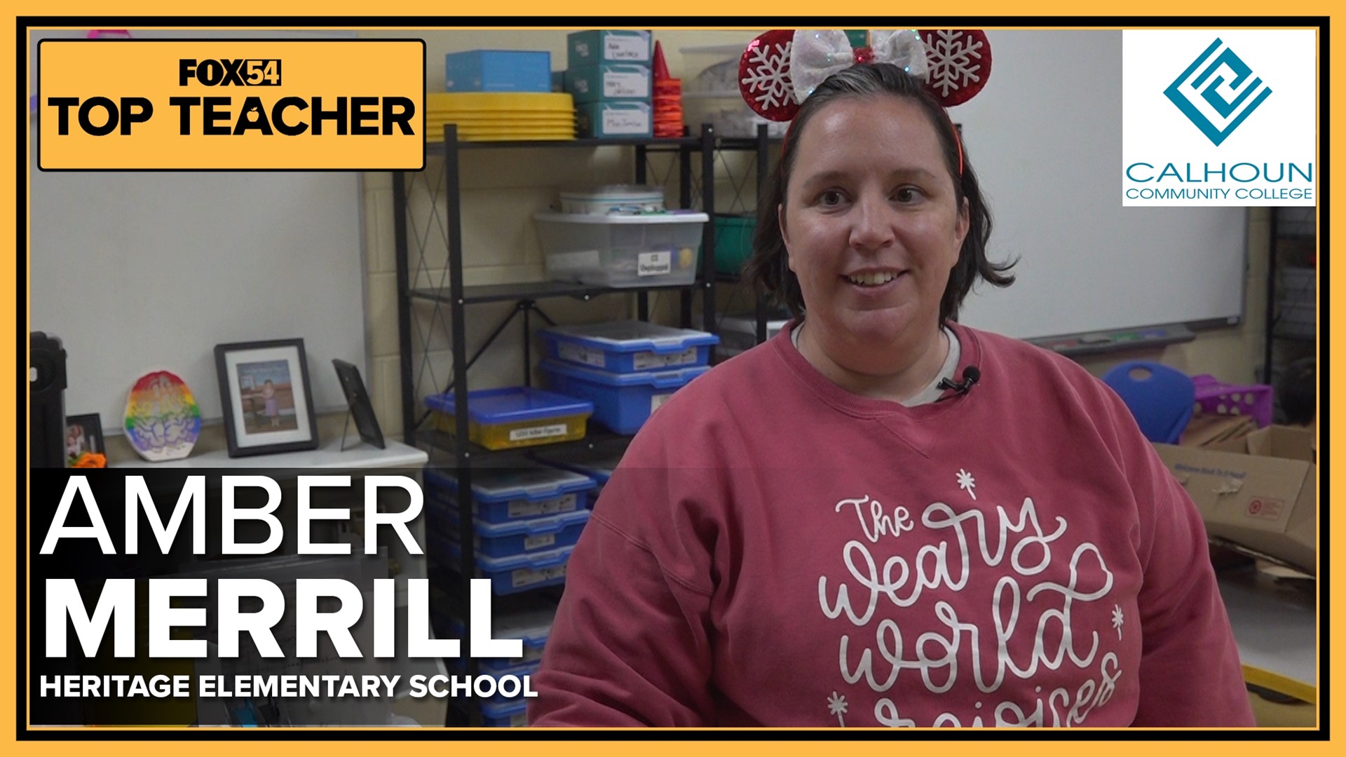 FOX54 Top Teacher Amber Merrill believes resilence and diligence is what gets the job done...but doing so creatively is what keeps the kids attention.