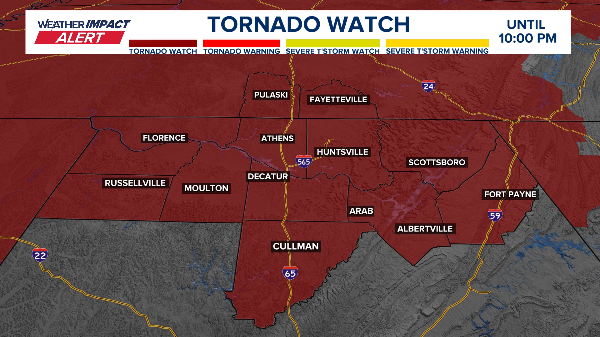 Tornado watch issued for north Alabama and Tennessee | rocketcitynow.com