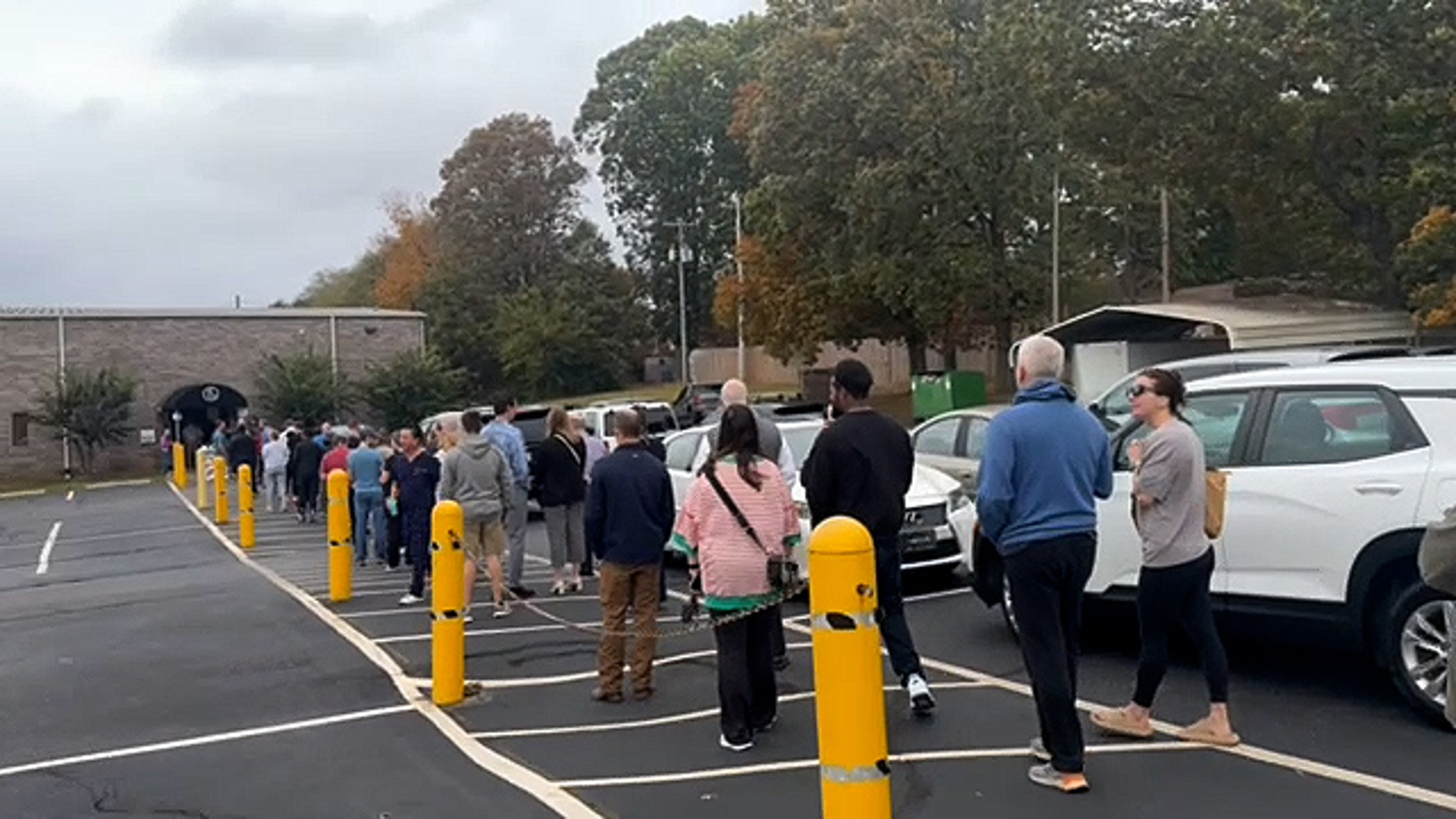 Election Day in Athens is in full swing! Watch as voters line up and wait to cast their ballots.