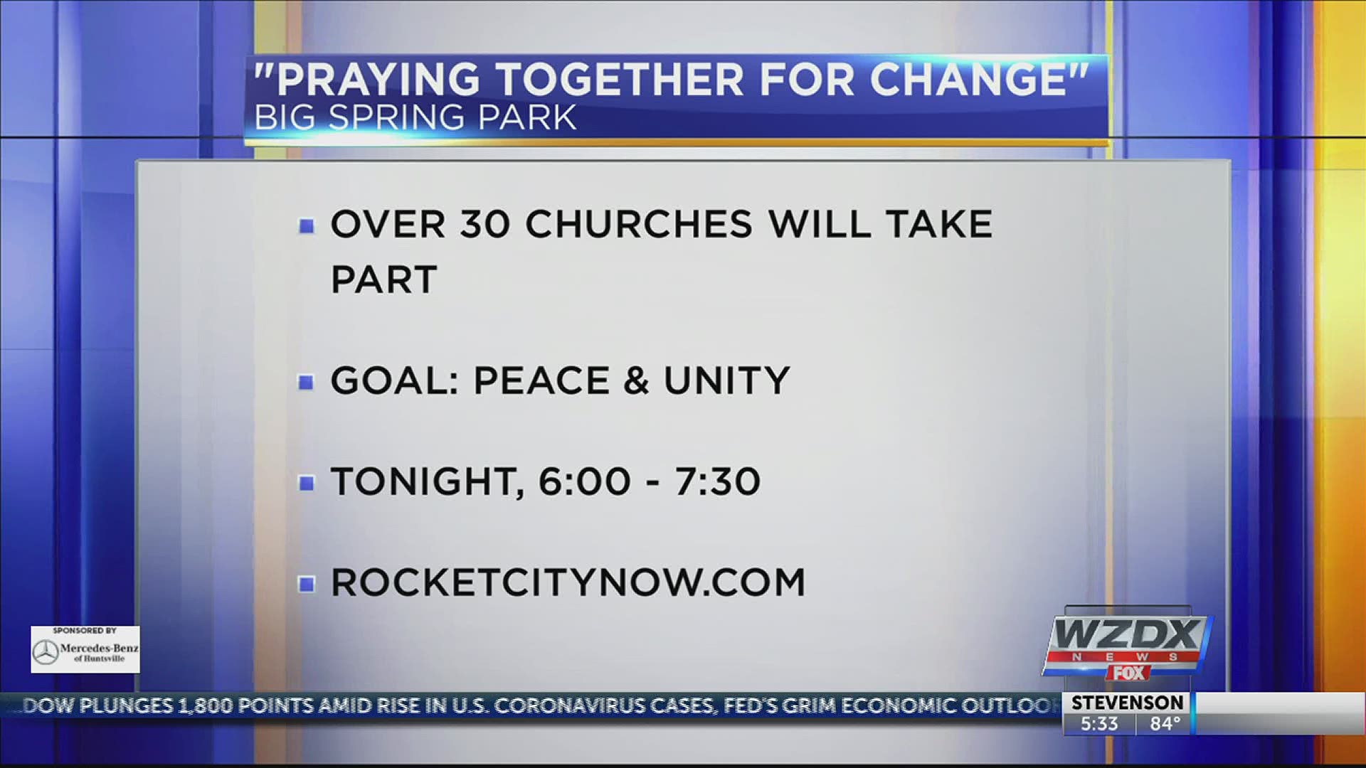 Organizers say the purpose is to come together and pray for healing and restoration, strength and unity.