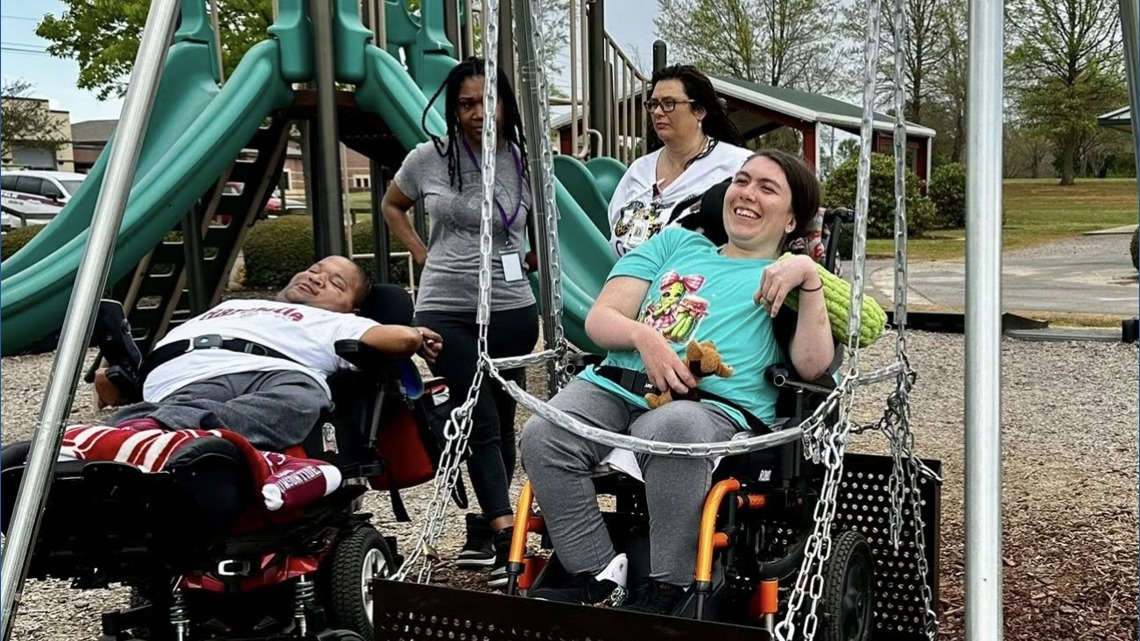Decatur Civitan Club unveils new accessible swing at Priceville's North ...