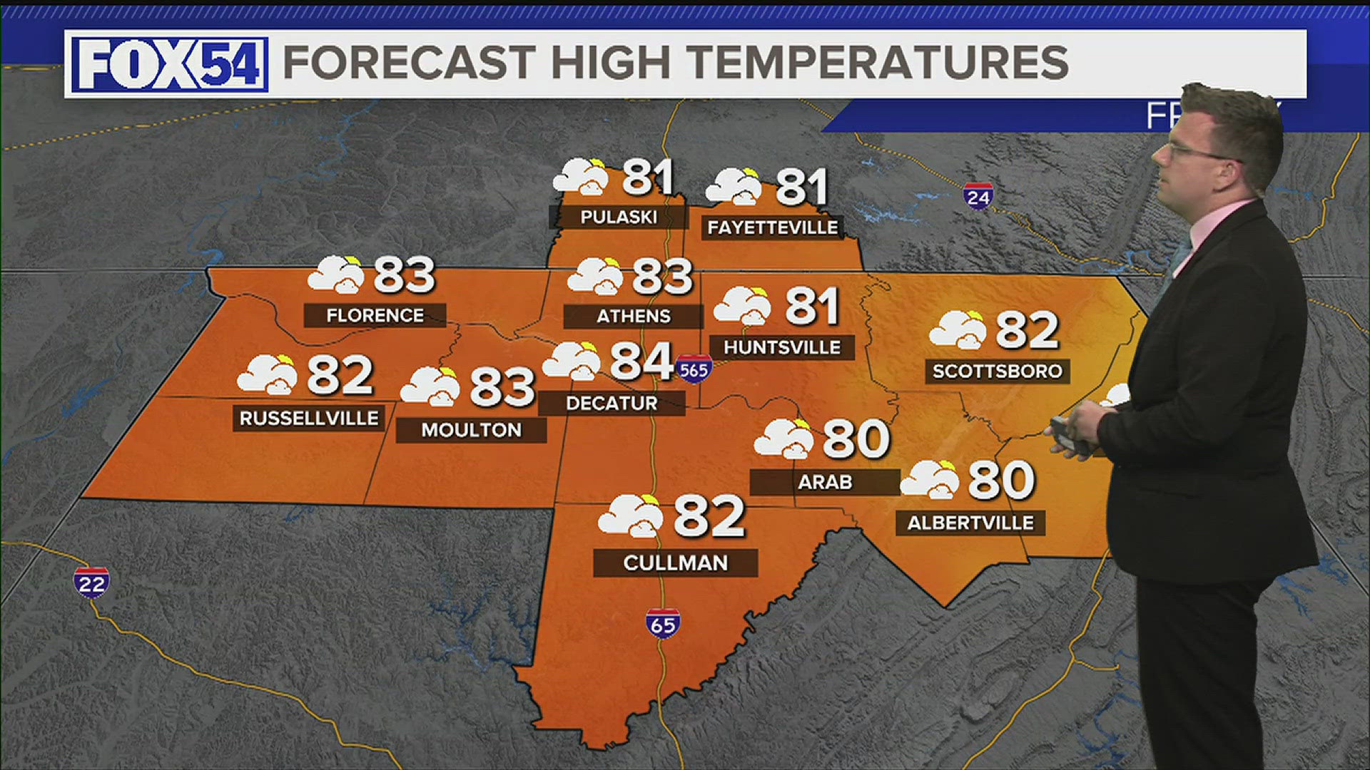 Isolated showers will be in the forecast on Thursday, but we're still going to be quite warm across the Tennessee Valley even as we approach the weekend.