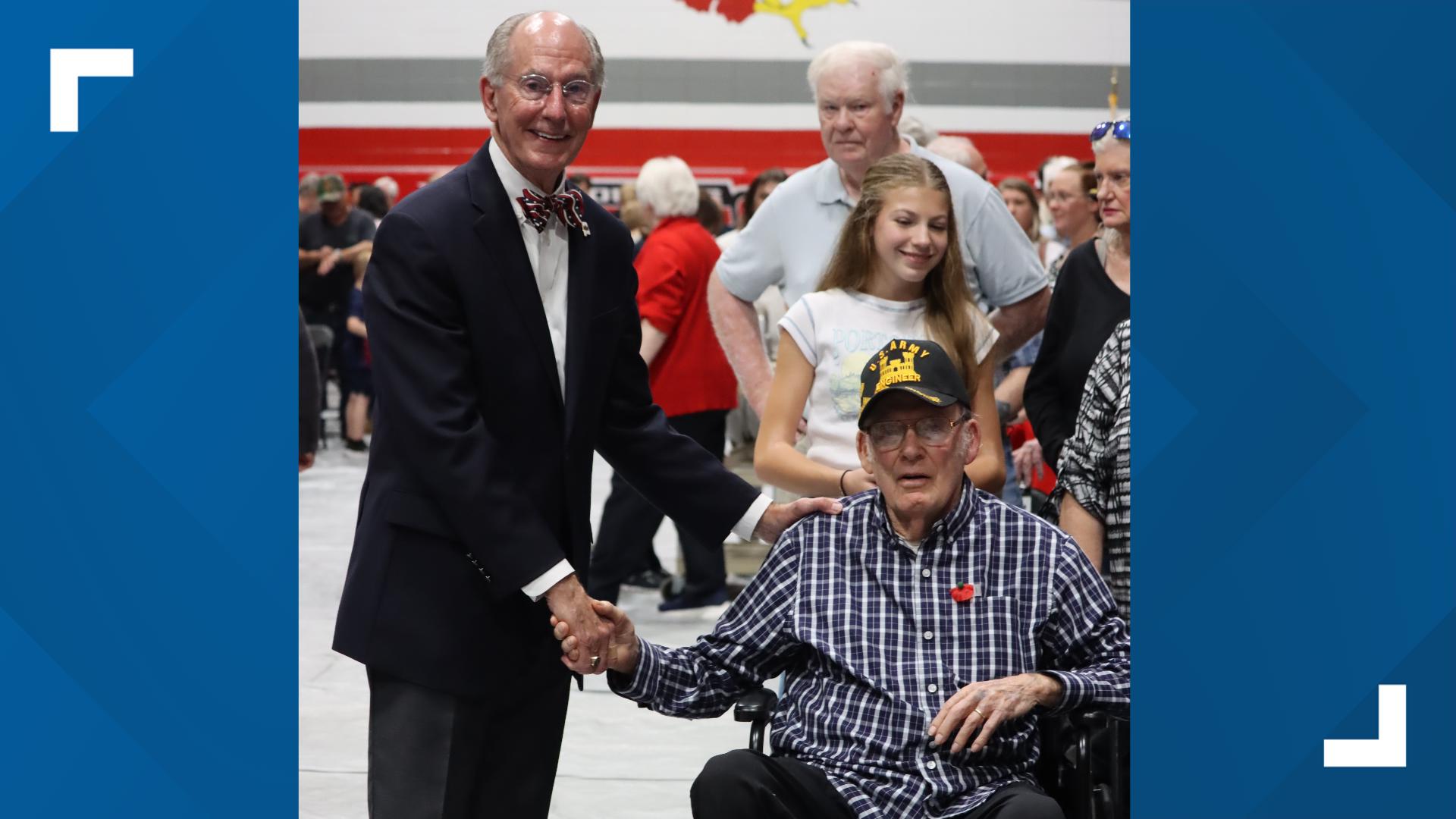 Drexell Morrow's birthday is Nov. 24, but the community held an early birthday party in his honor. (Video: Marshall County Schools)