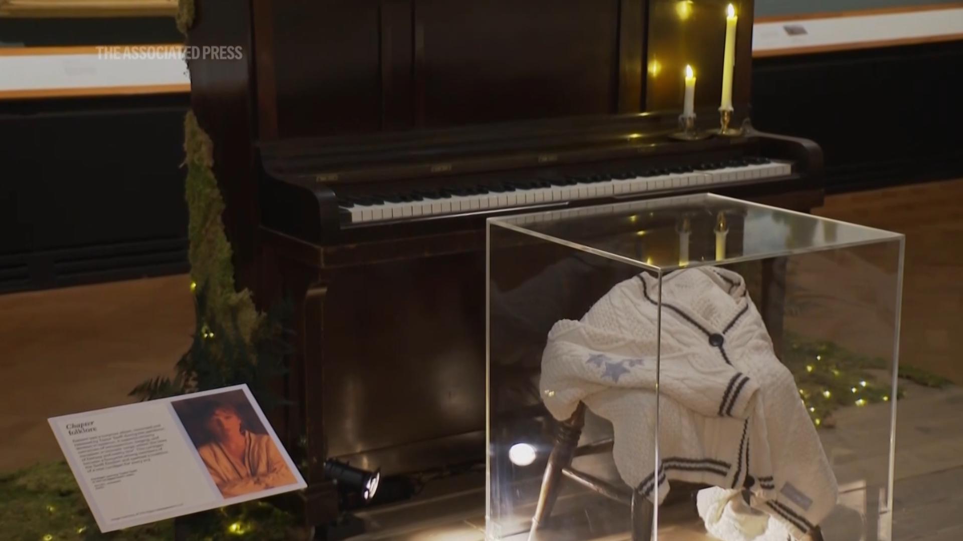 Where is Taylor Swift's Folklore cardigan? It's hanging out with her piano on a "Songbook Trail" in the UK.