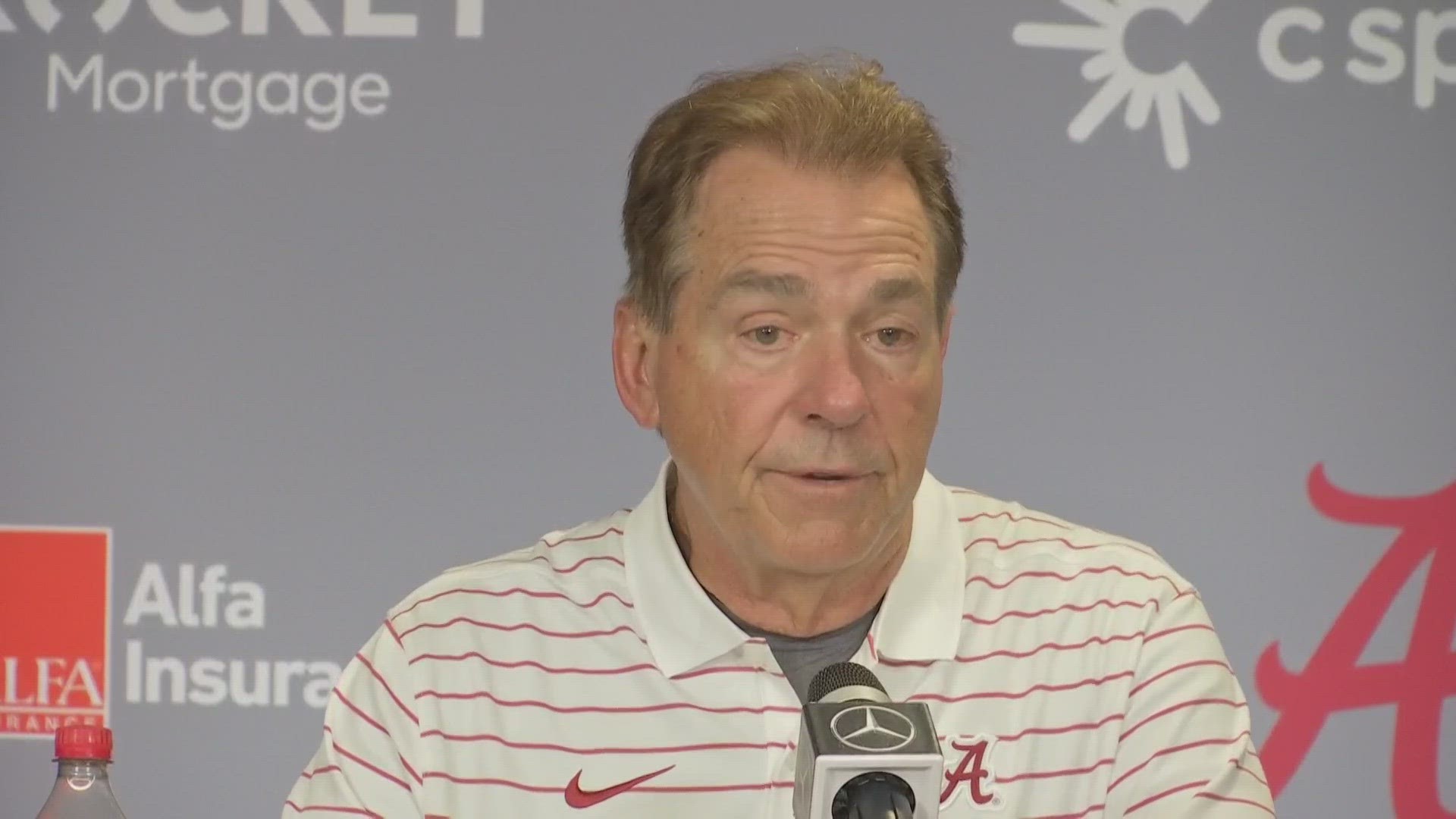 On Saturday, Sept. 9, Nick Saban spoke to the media following the Crimson Tide's 34-24 loss to the Longhorns.