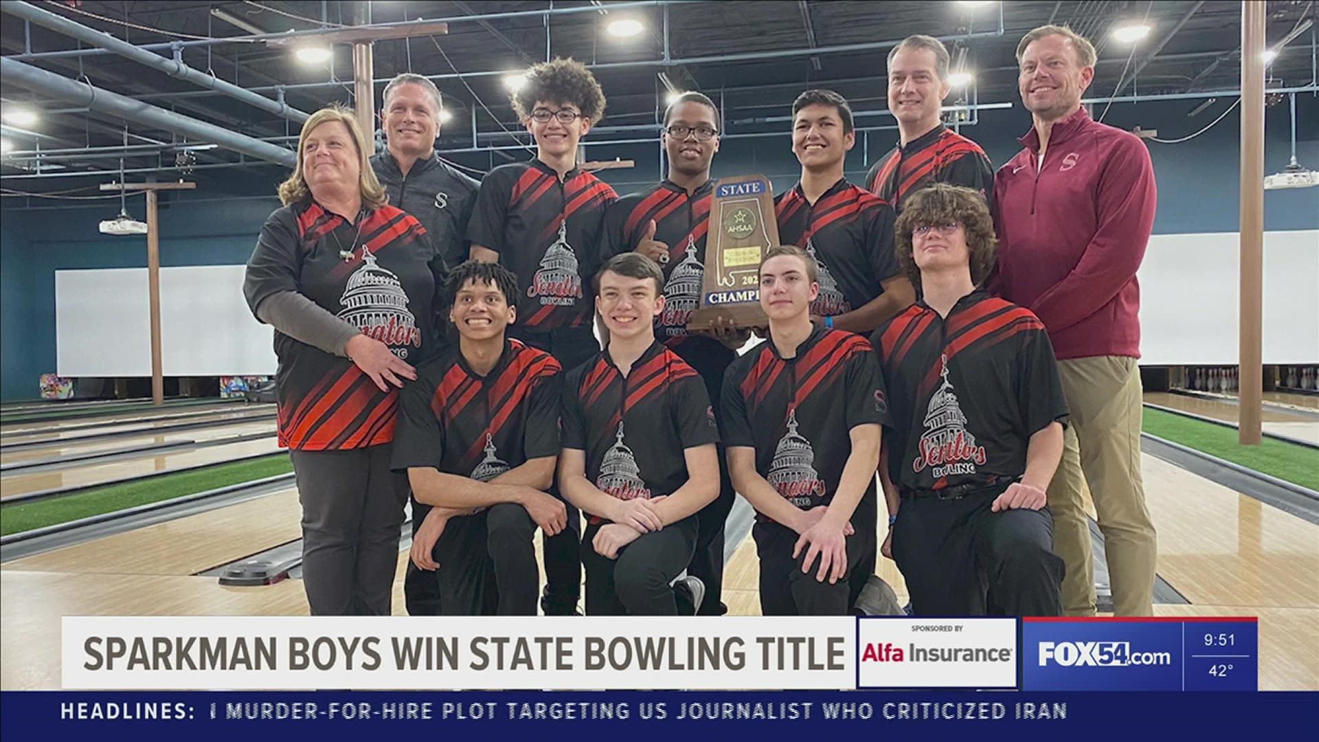 The Sparkman boys bowling team won the state championship Friday in Gadsden. The Sparkman girls finished as the state runner-up