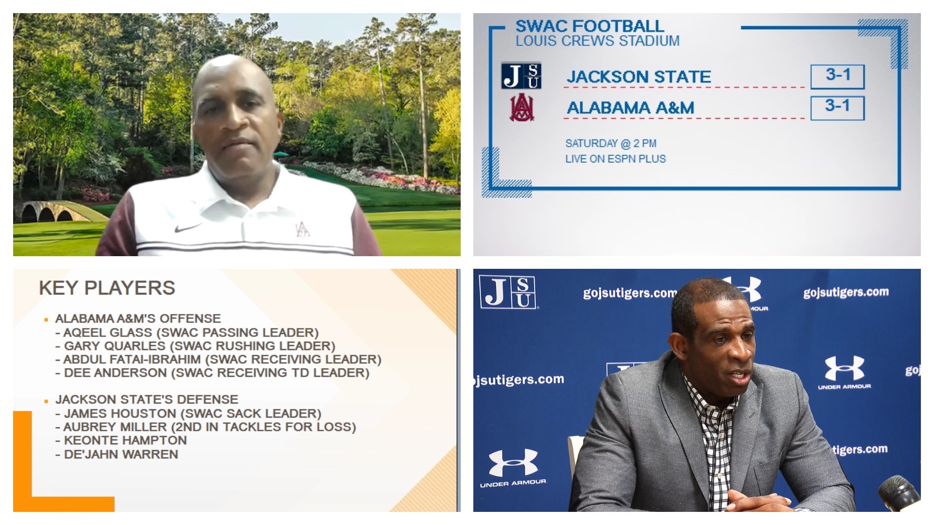 On Saturday, watch out when Alabama A&M's high powered offense goes head-to-head against Jackson State's vaunted defense. Both units are ranked 1st in the SWAC.