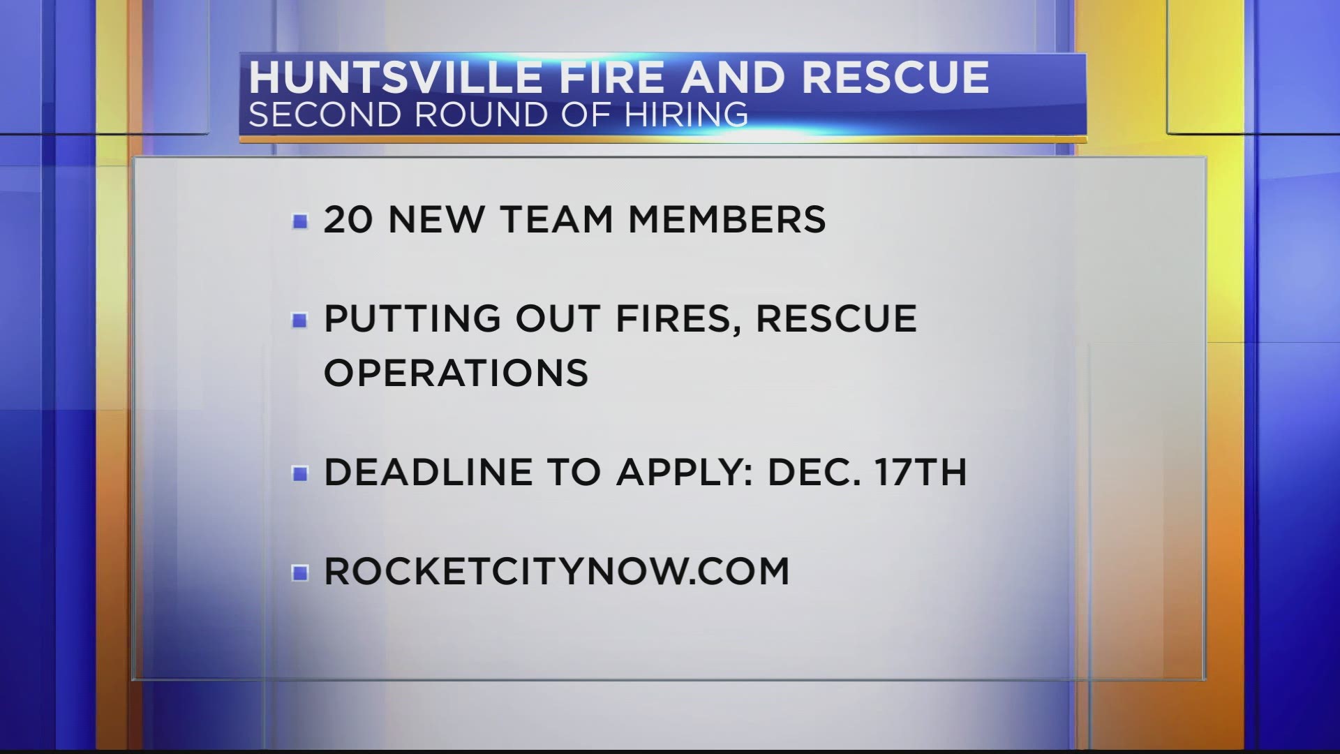 Putting out fires, conducting rescue operations, and keeping the public safe in numerous ways are just a few of the jobs of Huntsville Fire & Rescue workers.