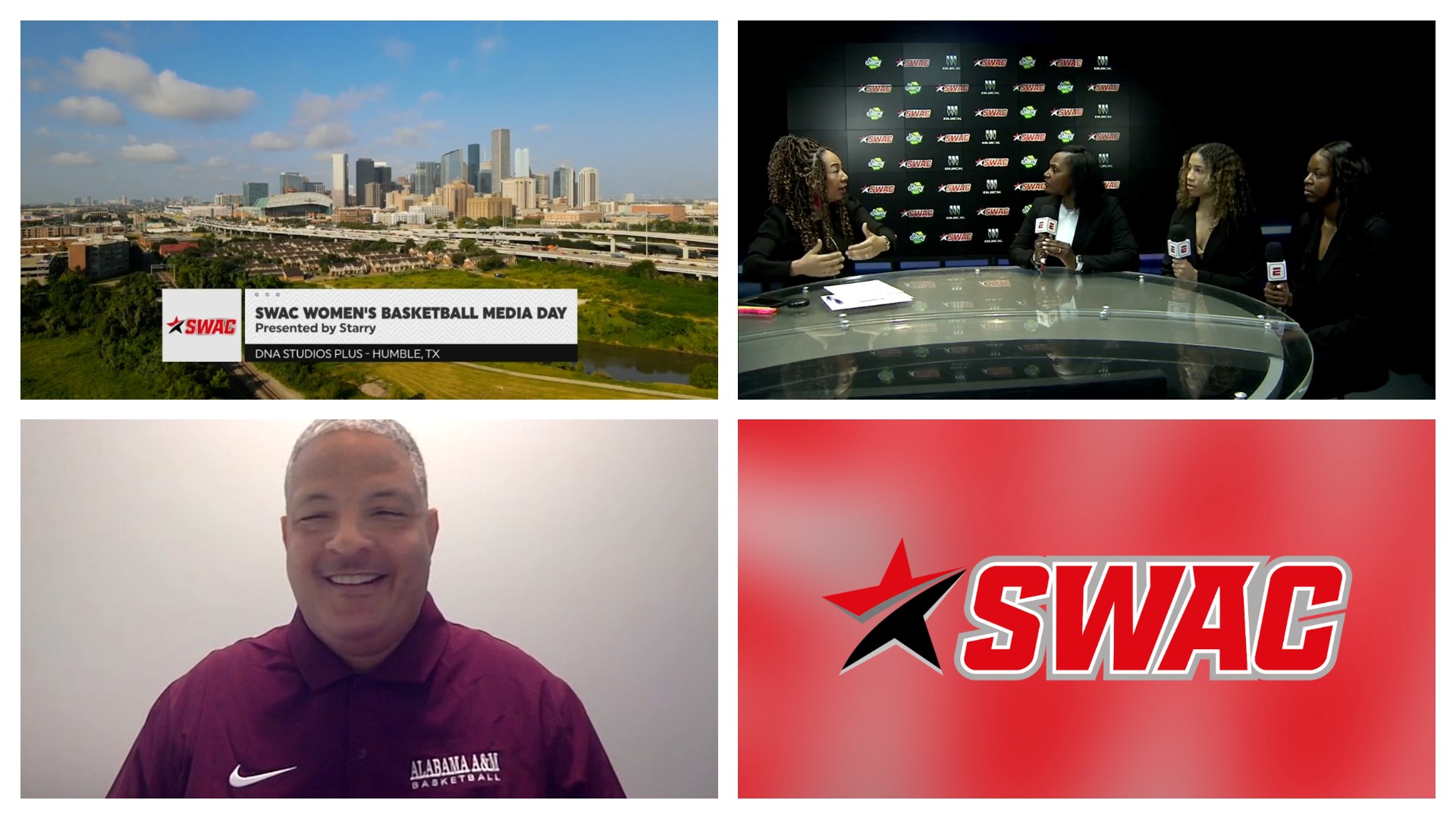 Coach Margaret Richards, Otis Hughley and several student-athletes represented Alabama A&M at SWAC Basketball Media Days in Houston