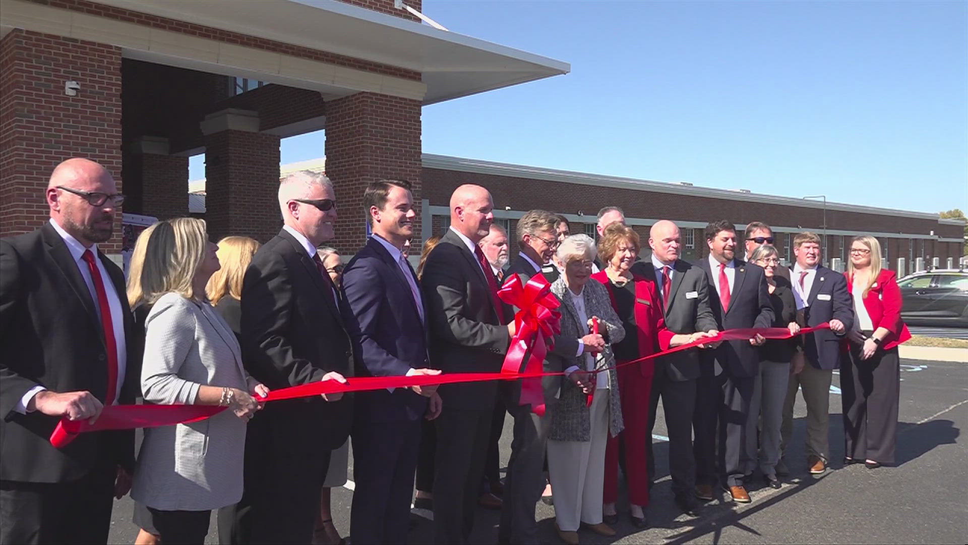 Gov. Kay Ivey and state superintendent Eric Mackey helped cut the ribbon on the new facility.