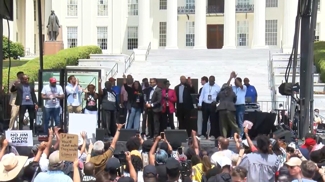 Thousands rally in Alabama demanding voting rights amid court and legislative battles