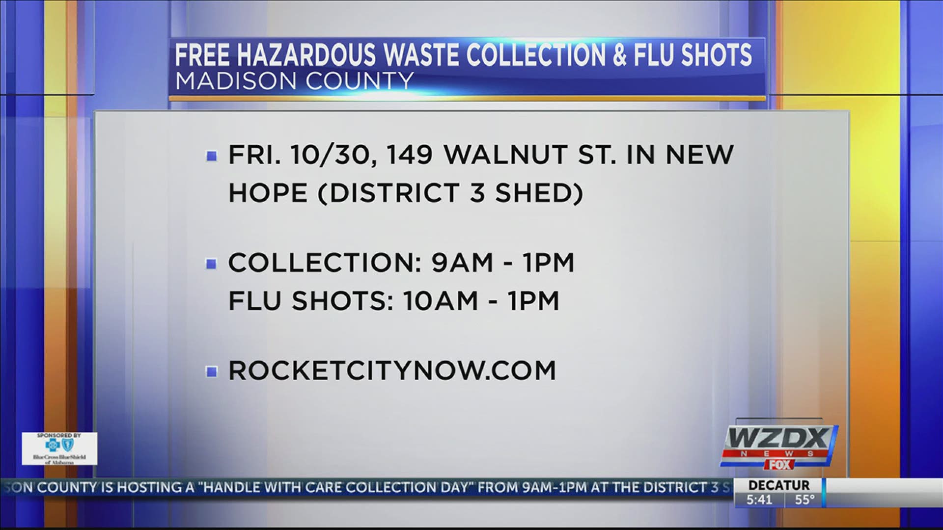 Need to drop off some hazardous waste? You can also take the chance to get a free flu shot and order lunch.