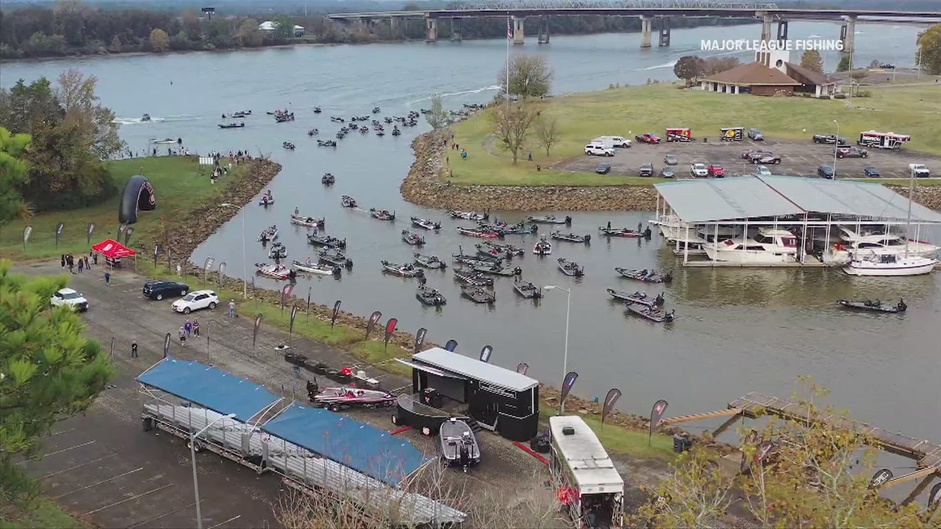 The competition, organized by Major League Fishing (MLF), is taking place on Wheeler Lake with a $200,000 grand prize on the line.