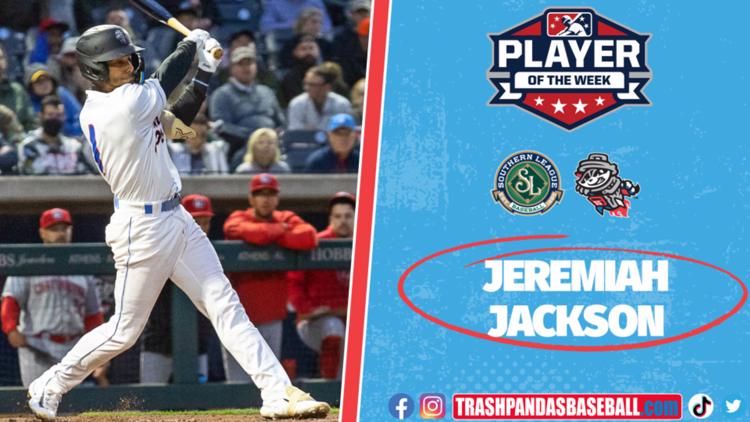 Jeremiah Jackson named Southern League Player of the Week