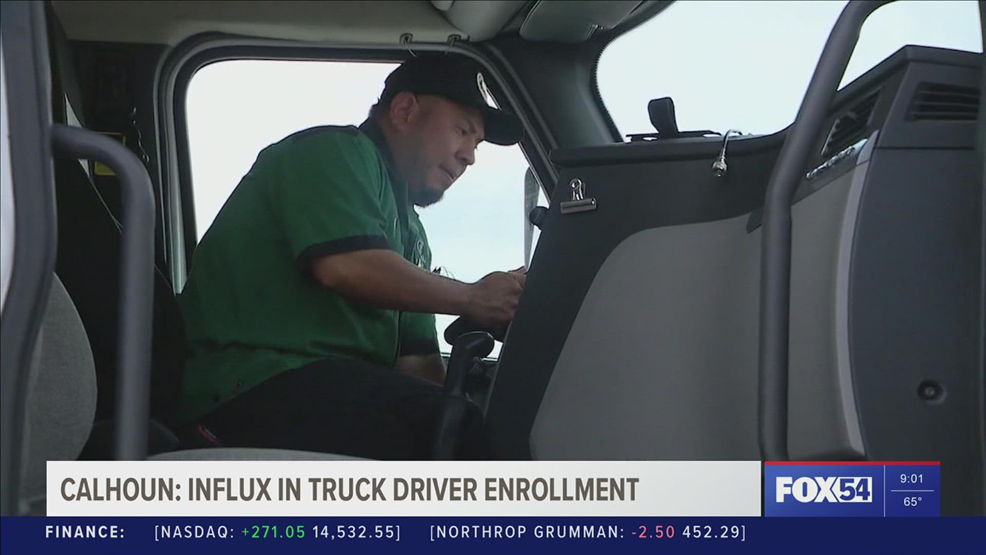 Calhoun Community college sees an increase in enrollment for CDL training classes.