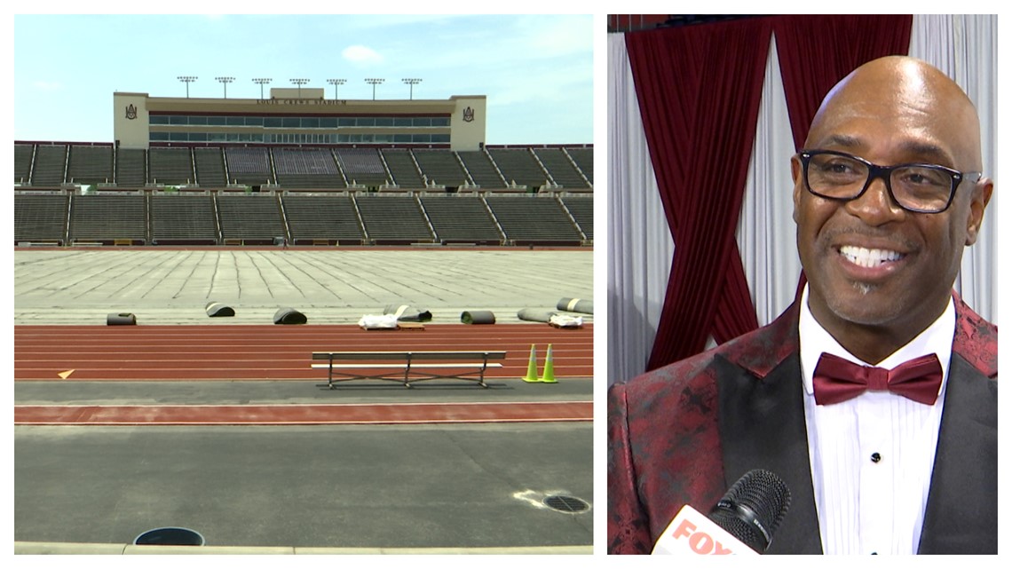 Dr. Paul Bryant talks about the new playing surface at Louis Crews Stadium
