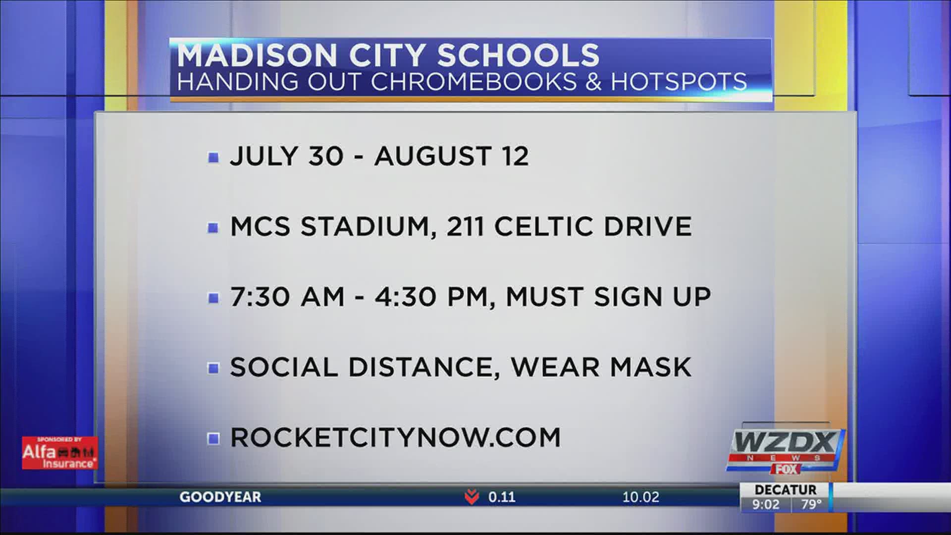 Madison City Schools will be conducting device pickups from July 30 through August 12.