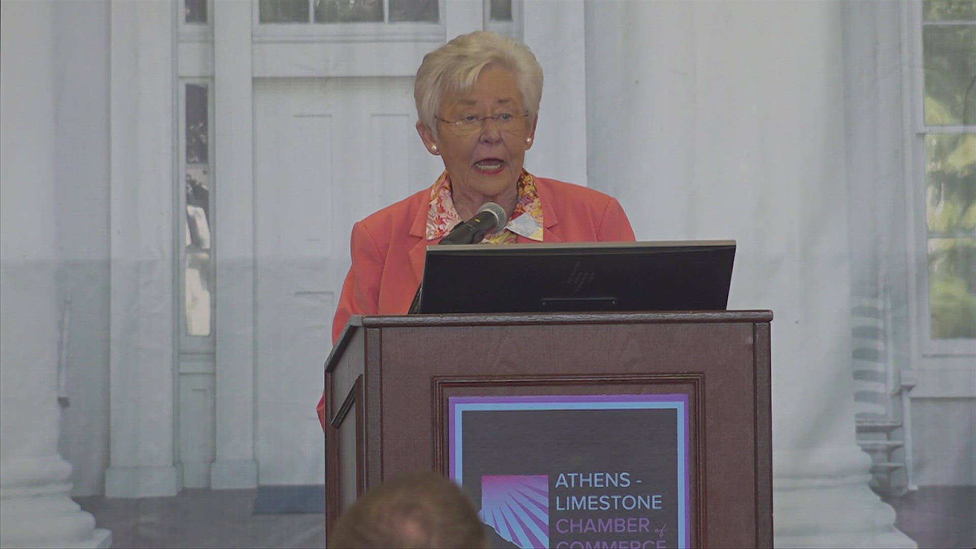 Gov. Kay Ivey gave her statewide update Thursday before the Athens-Limestone Chamber of Commerce.