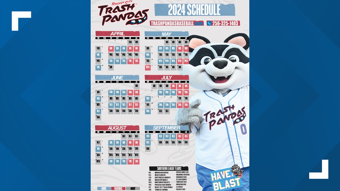 Rocket City Trash Pandas release 2023 game times, News