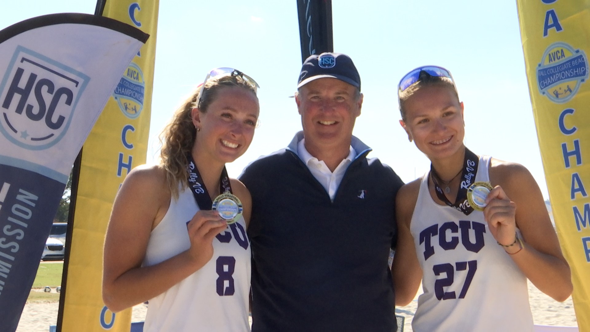 Hailey Hamlett and Anhelina Khmil were crowned National Champions at the AVCA Collegiate Beach National Pairs Championships on Sunday afternoon in Huntsville Ala.