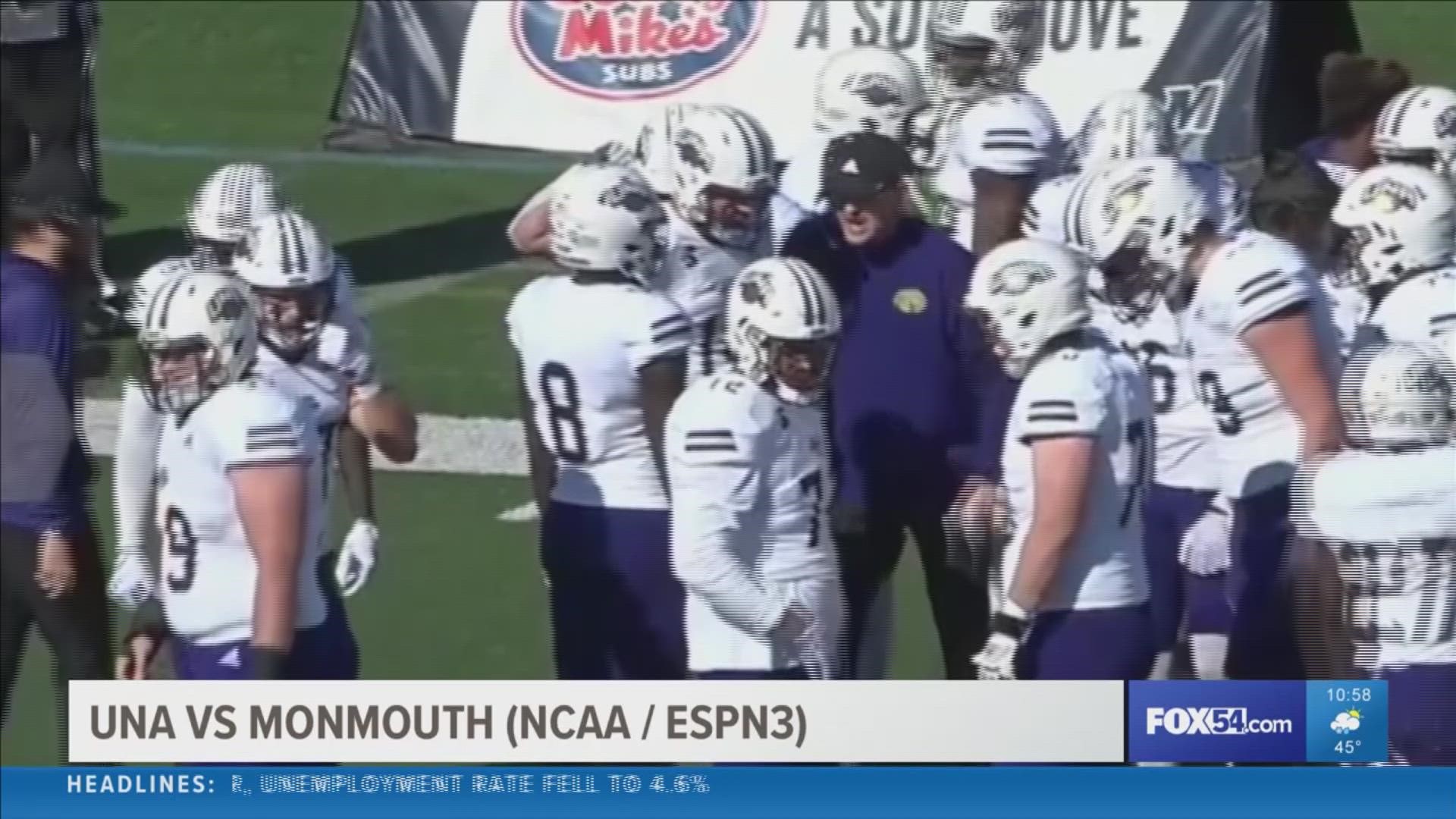 Tony Muskett threw four touchdown passes, three of them to Lonnie Moore IV, and Monmouth defeated UNA 45-33.