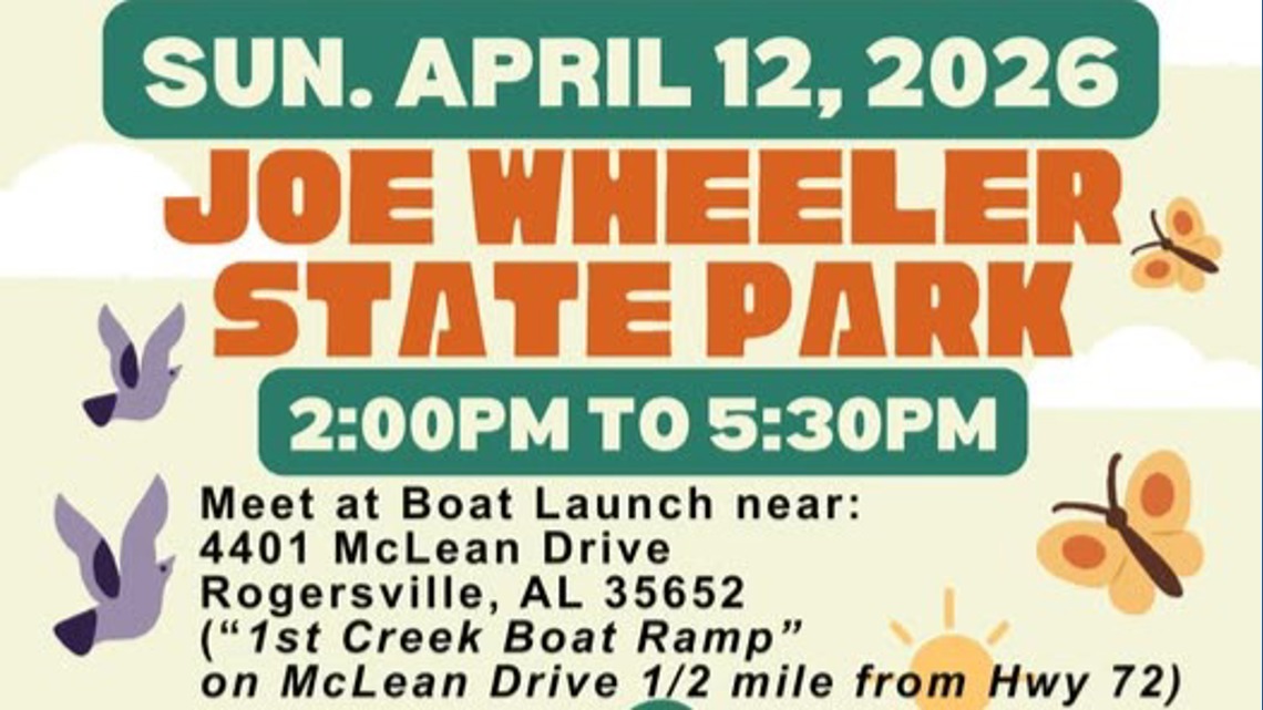 Volunteers needed for Tennessee Riverkeeper cleanup at Joe Wheeler State Park on Sunday