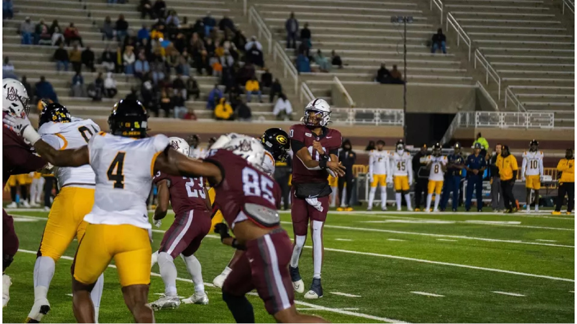 The Alabama A&M Bulldogs rallied from a 17-6 halftime deficit & defeated Grambling State 22-17 in their final home game of the season