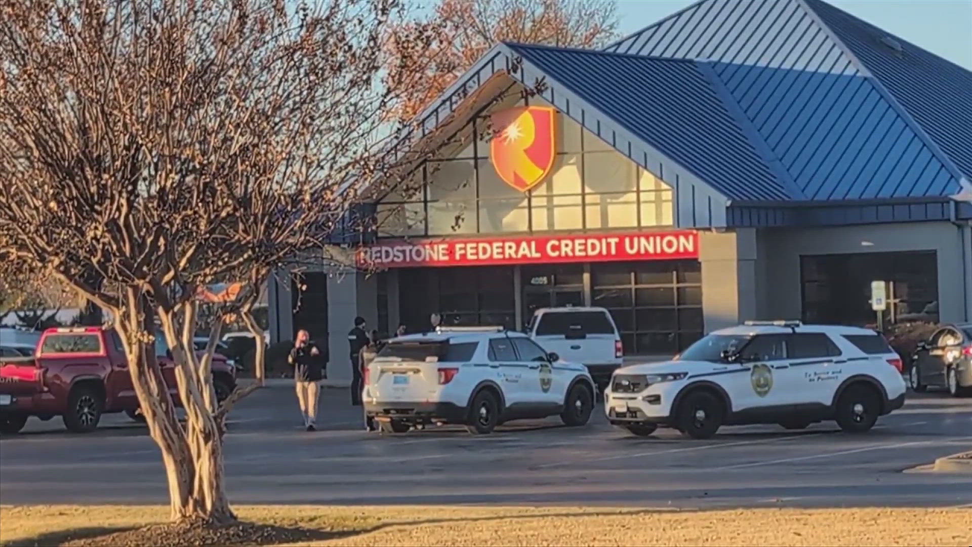 Huntsville police were called to the Lawsons Ridge branch of Redstone Federal Credit Union Friday afternoon.