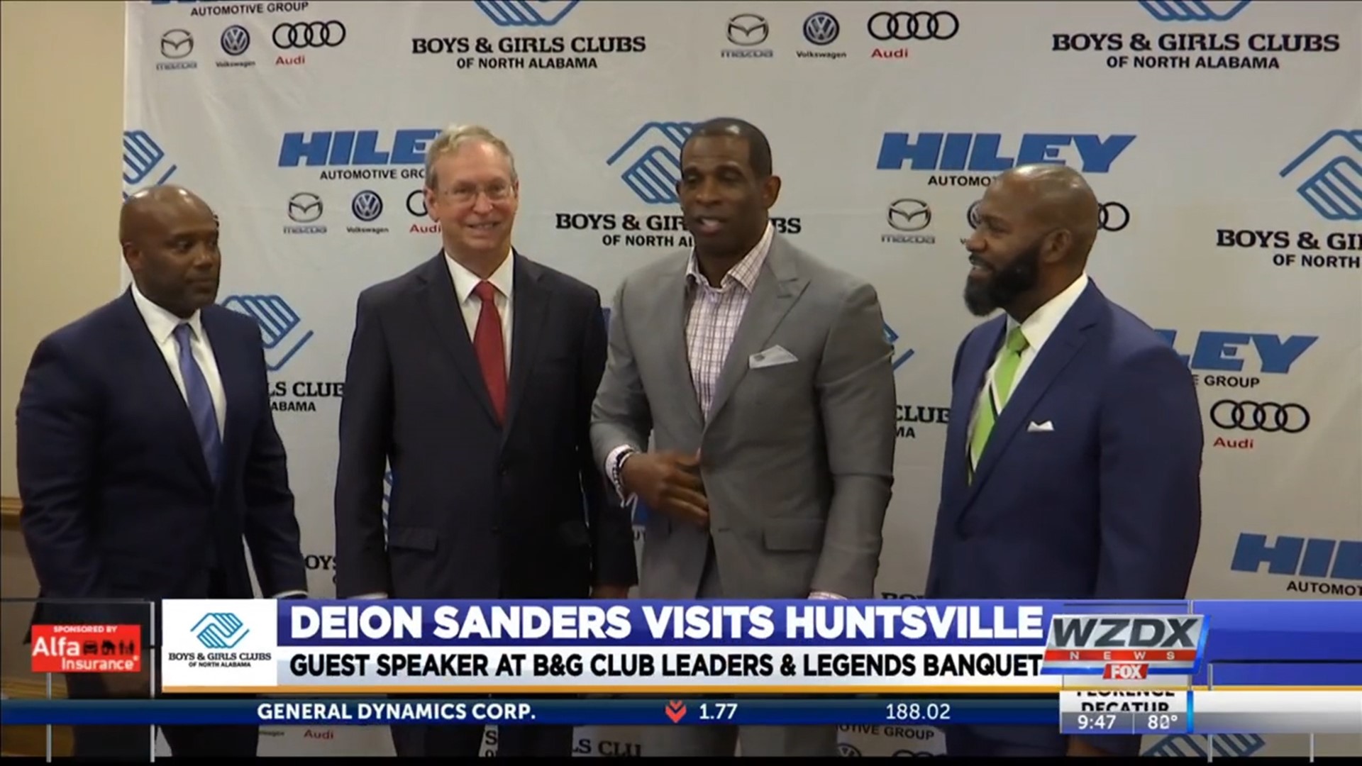 Pro Football Hall of Famer and current Jackson State head football coach Deion Sanders was the keynote speaker at this year's Leaders & Legends Banquet in Huntsville