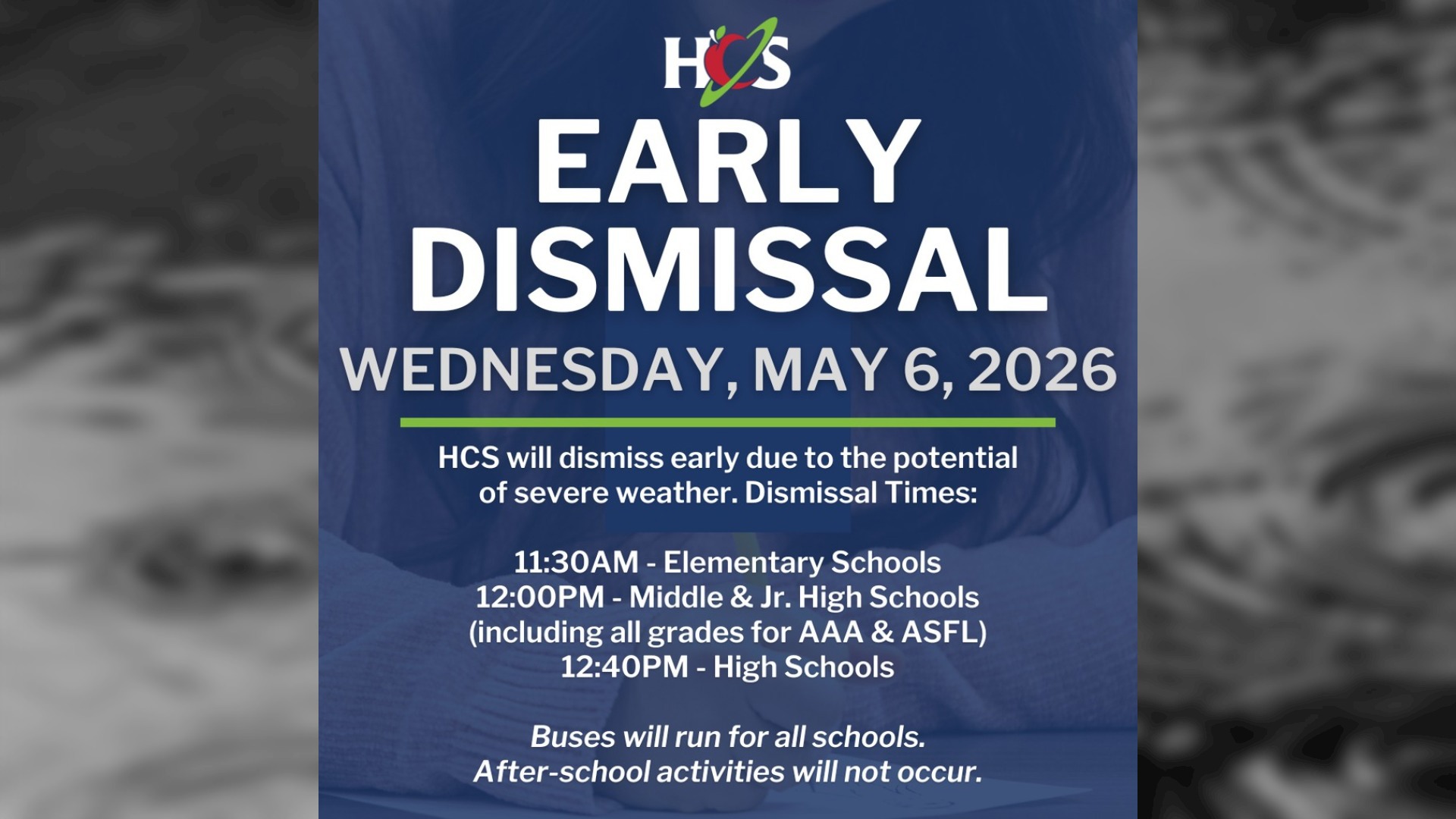 Widespread early release for local schools due to weather threat ...