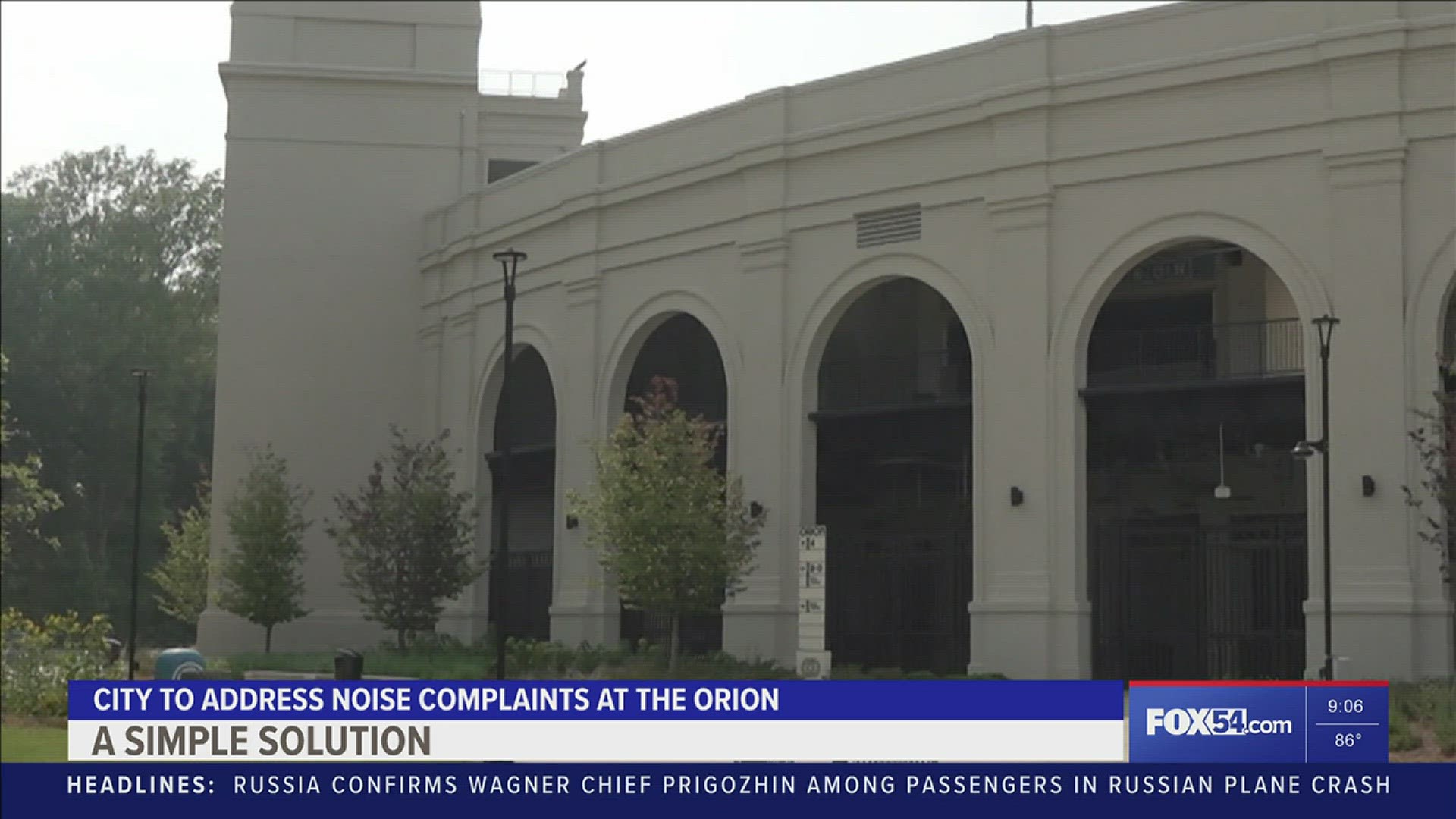 How are residents and the city addressing noise from the Orion Amphitheater?