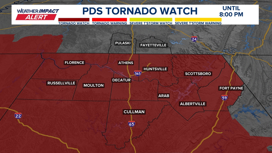 PDS tornado watch issued for Tennessee Valley | rocketcitynow.com