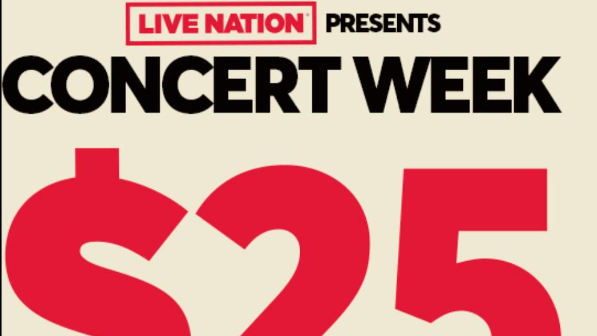 Huntsville's got 5 acts as part of Live Nation's 25 ticket deal here