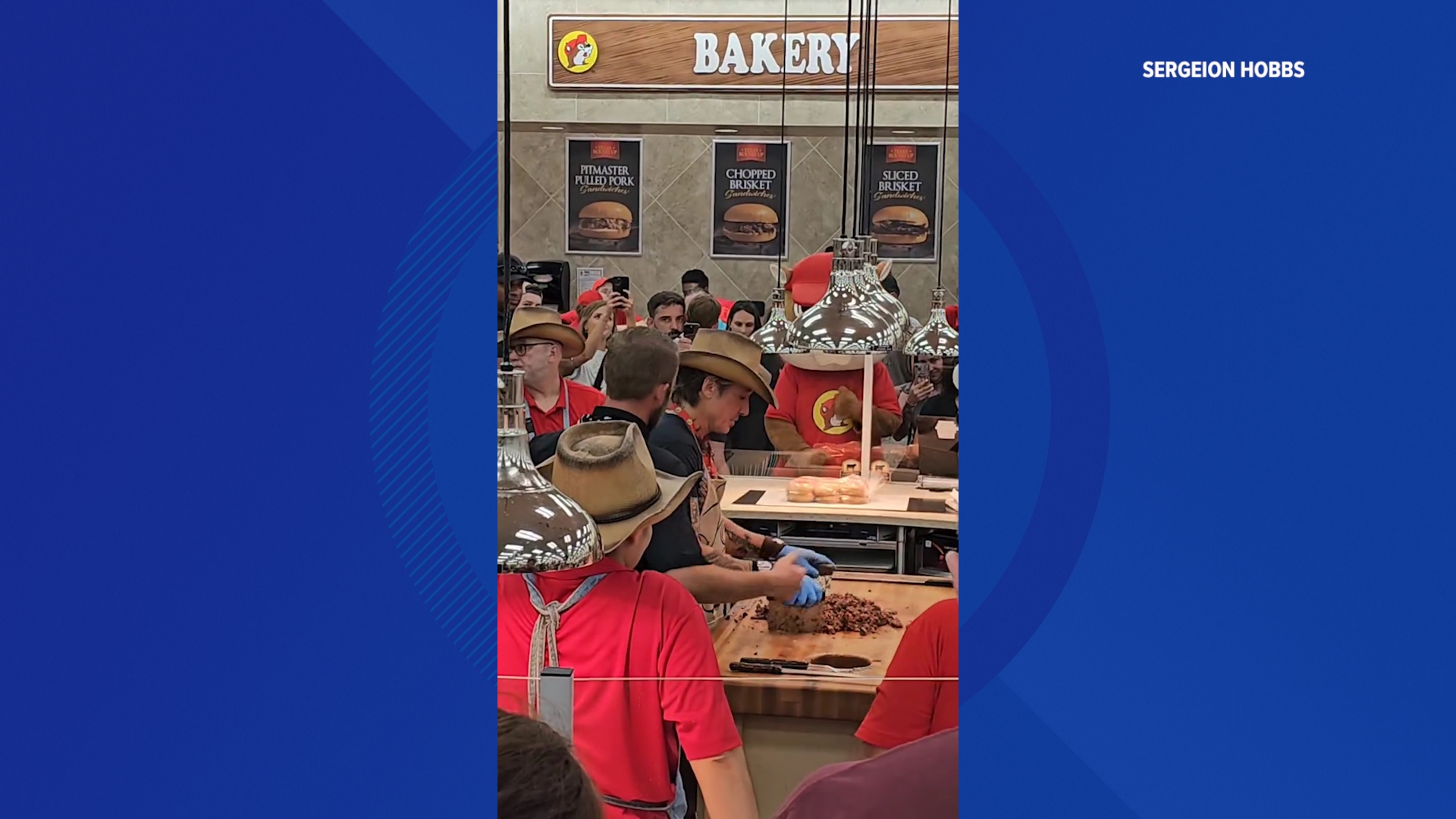 Sergeion Hobbs captured this look at singing star Keith Urban  hocking Buc-ee's famous barbecue after his surprise concert in Athens. Also: drone footage of crowds.