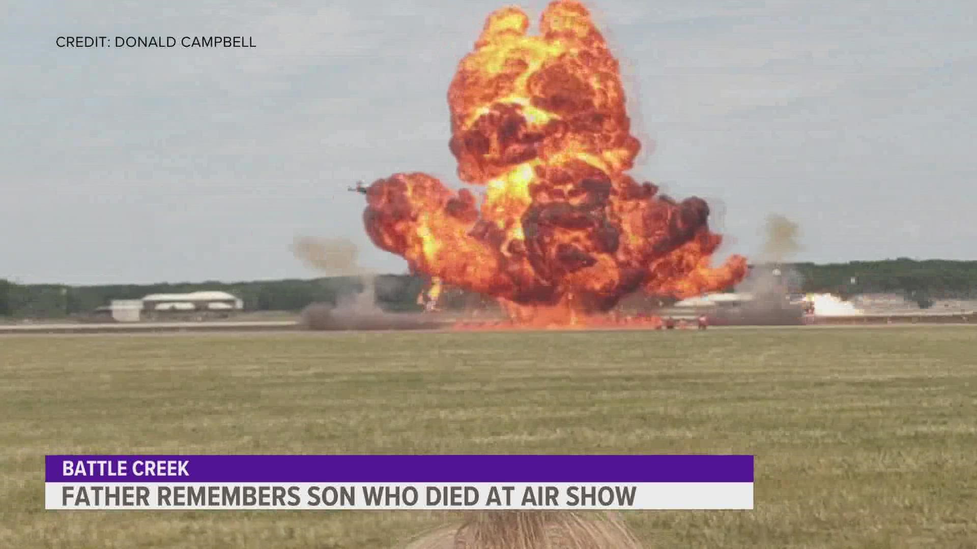The victim who died after an accident at the Battle Creek Field of Flight Air Show and Balloon Festival has been identified as 40-year-old Chris Darnell.
