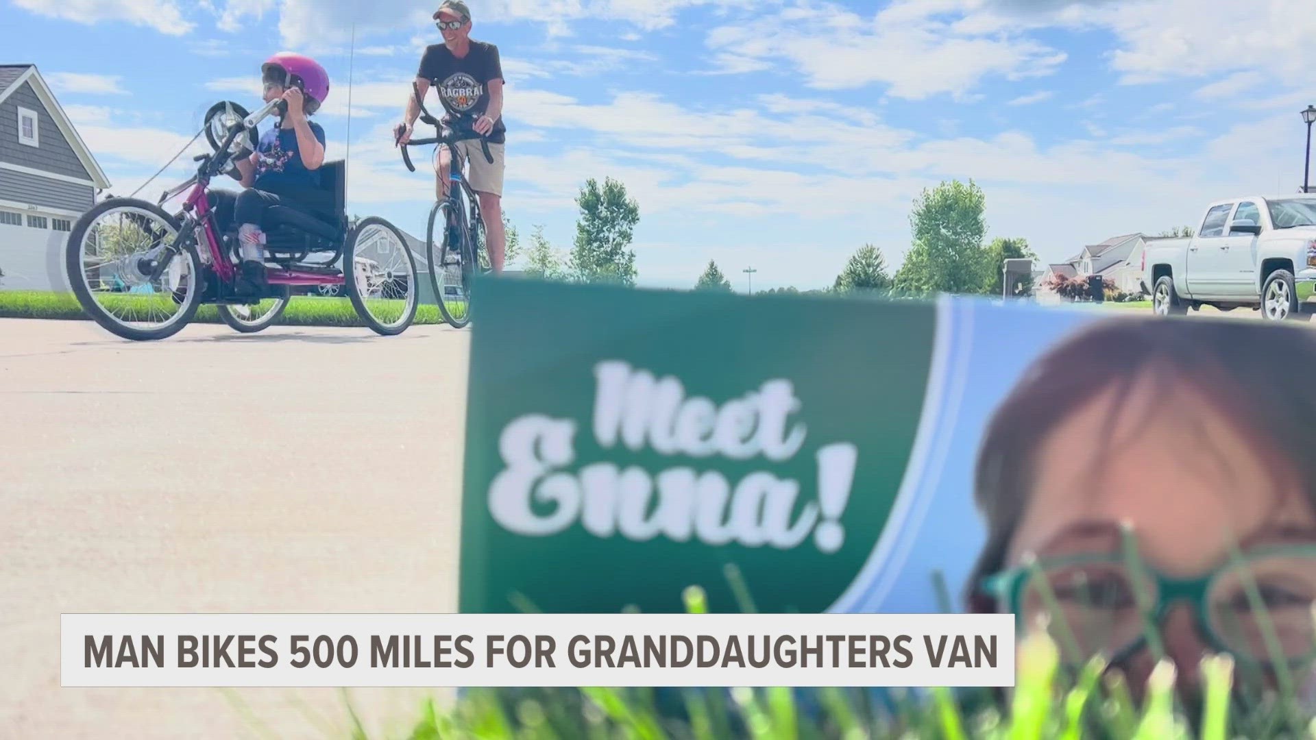 An Ottawa County man is relaxed after finishing a 500 mile bike ride across Iowa. His grand daughter was the motivation.